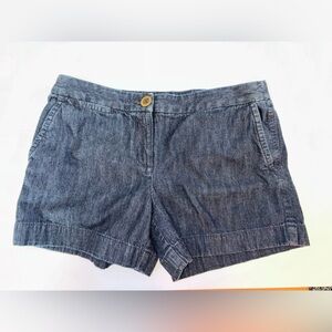 LOFT Low Rise Dark Blue Lightweight Denim 4-pocket Shorts Size 4 100% Cotton